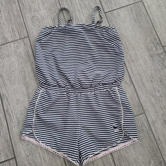 abercrombie kids Other - Abercrombie Kids girls Navy & White Striped pool to play Romper - Size 5/6